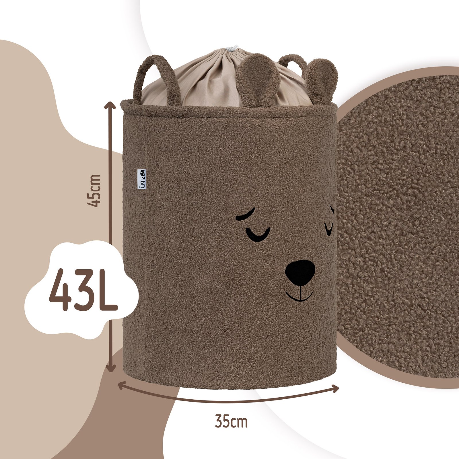 Bouclé Toy Storage Basket XL – Brown Bear – photo 5