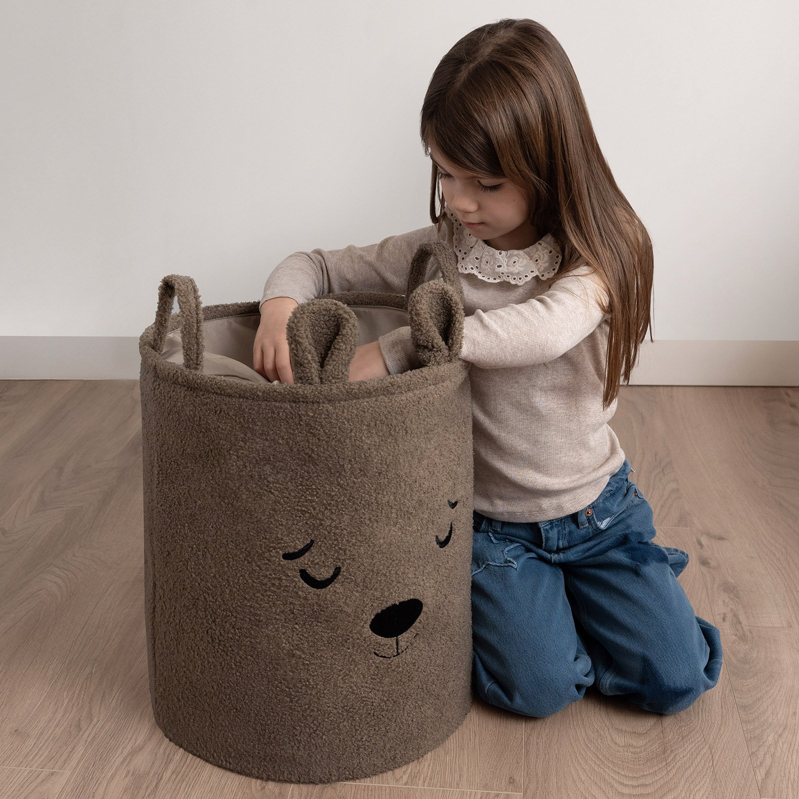 Bouclé Toy Storage Basket XL – Brown Bear – photo 6