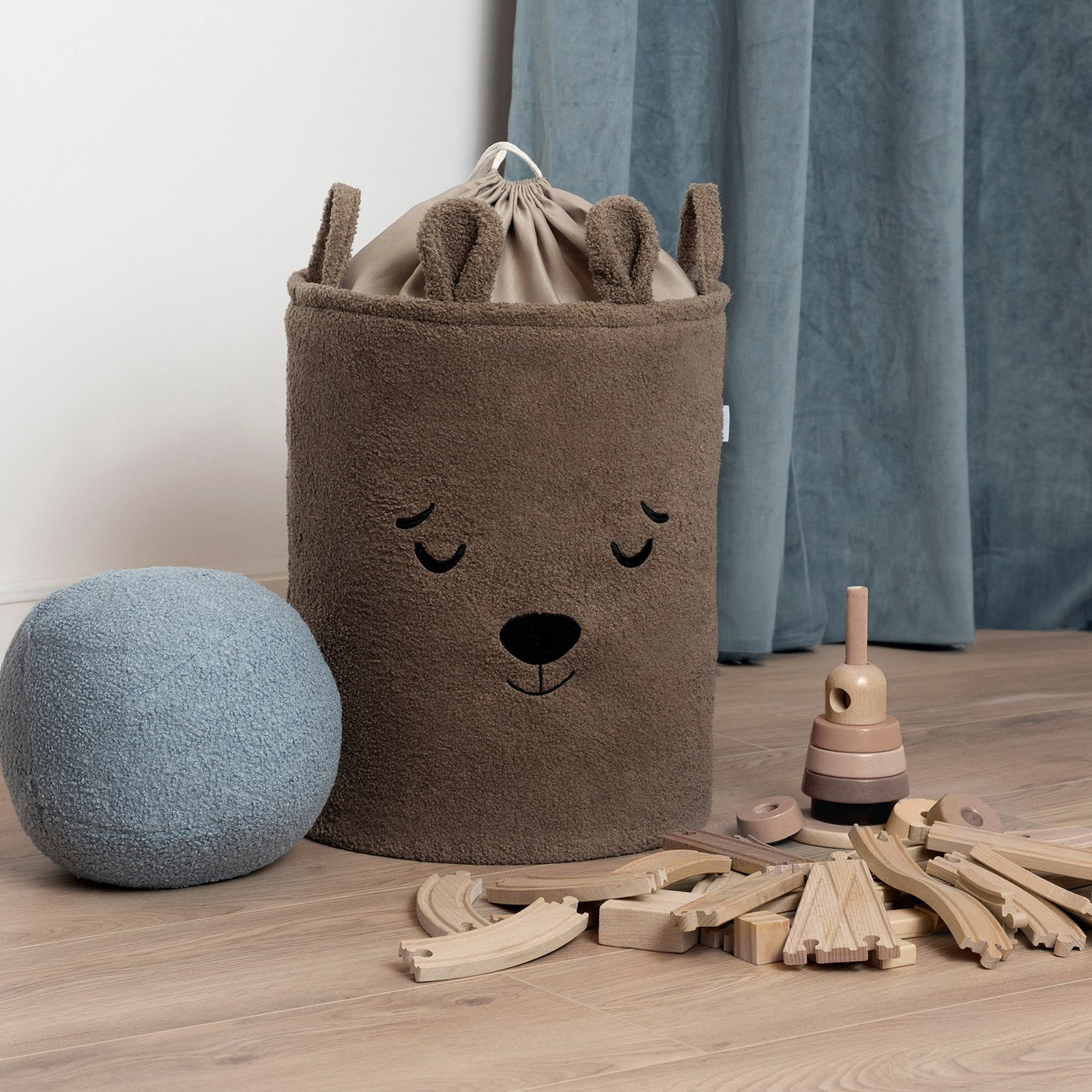 Bouclé Toy Storage Basket XL – Brown Bear – photo 8