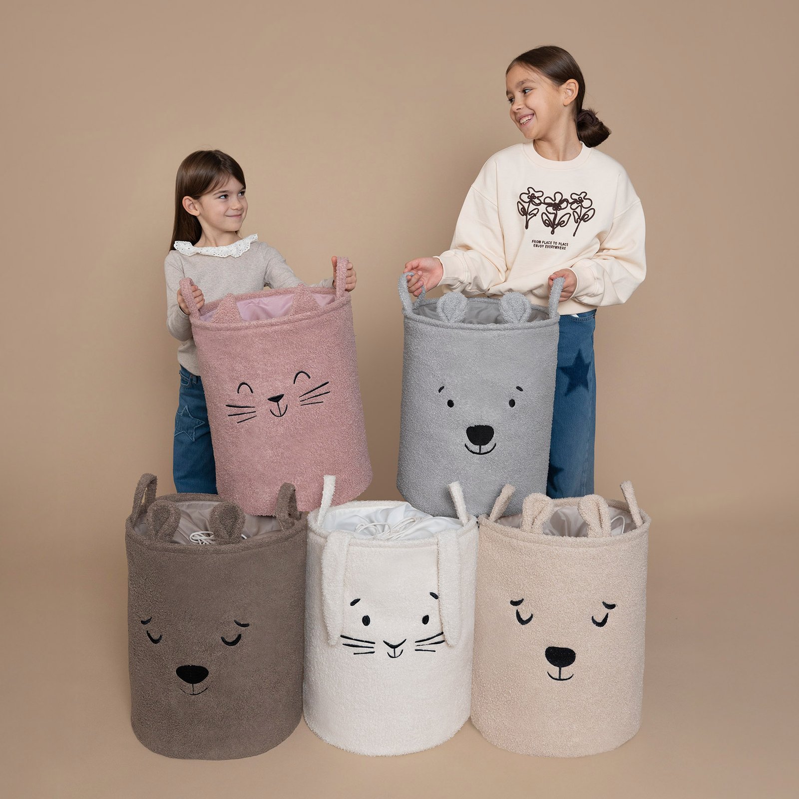 Bouclé Toy Storage Basket XL – Brown Bear – photo 13
