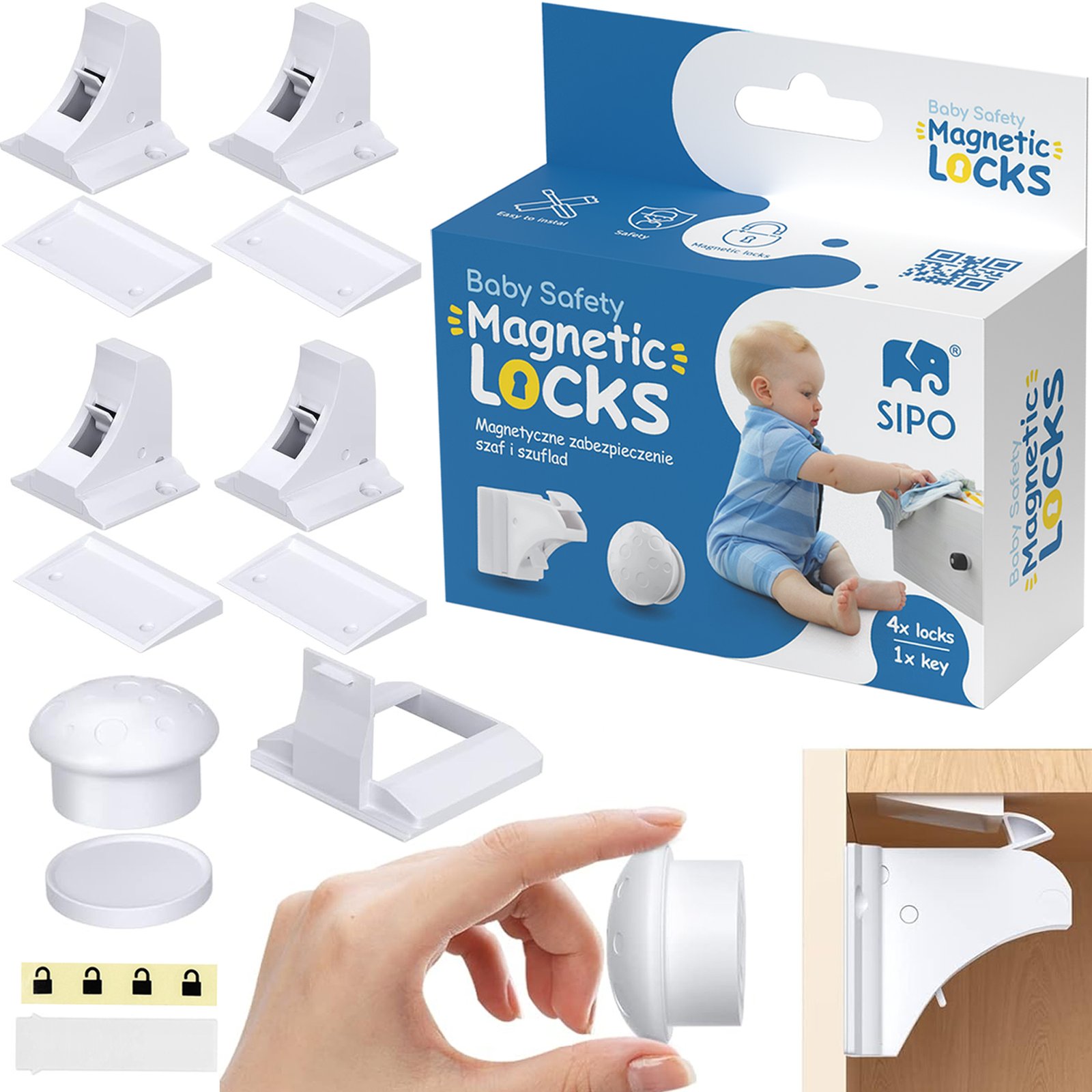 Magnetic Child Safety Locks (4 Pack) – Invisible & Drill-Free - Image 3