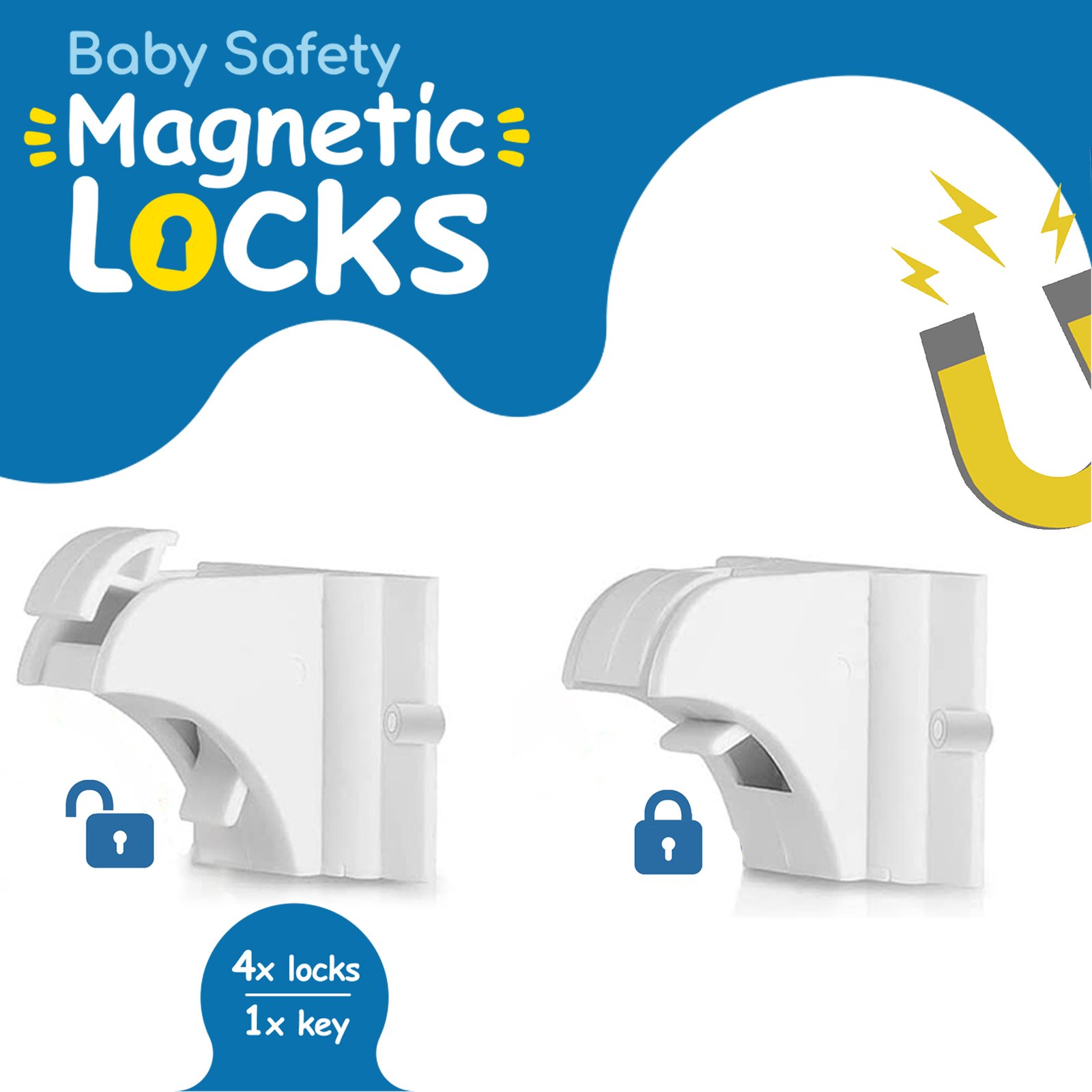 Magnetic Child Safety Locks (4 Pack) – Invisible & Drill-Free - Image 4