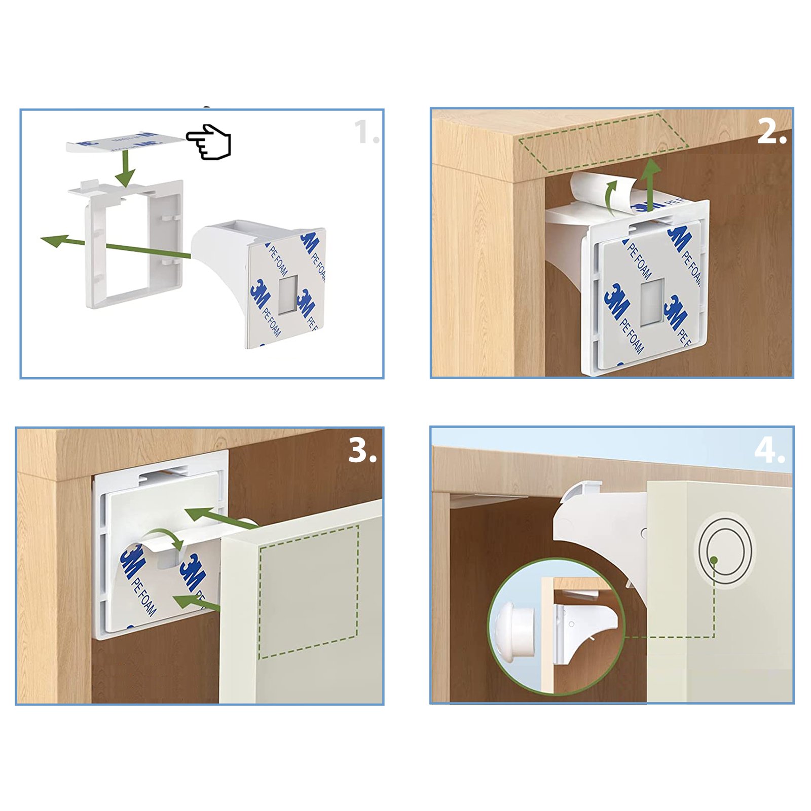 Magnetic Child Safety Locks (4 Pack) – Invisible & Drill-Free - Image 8
