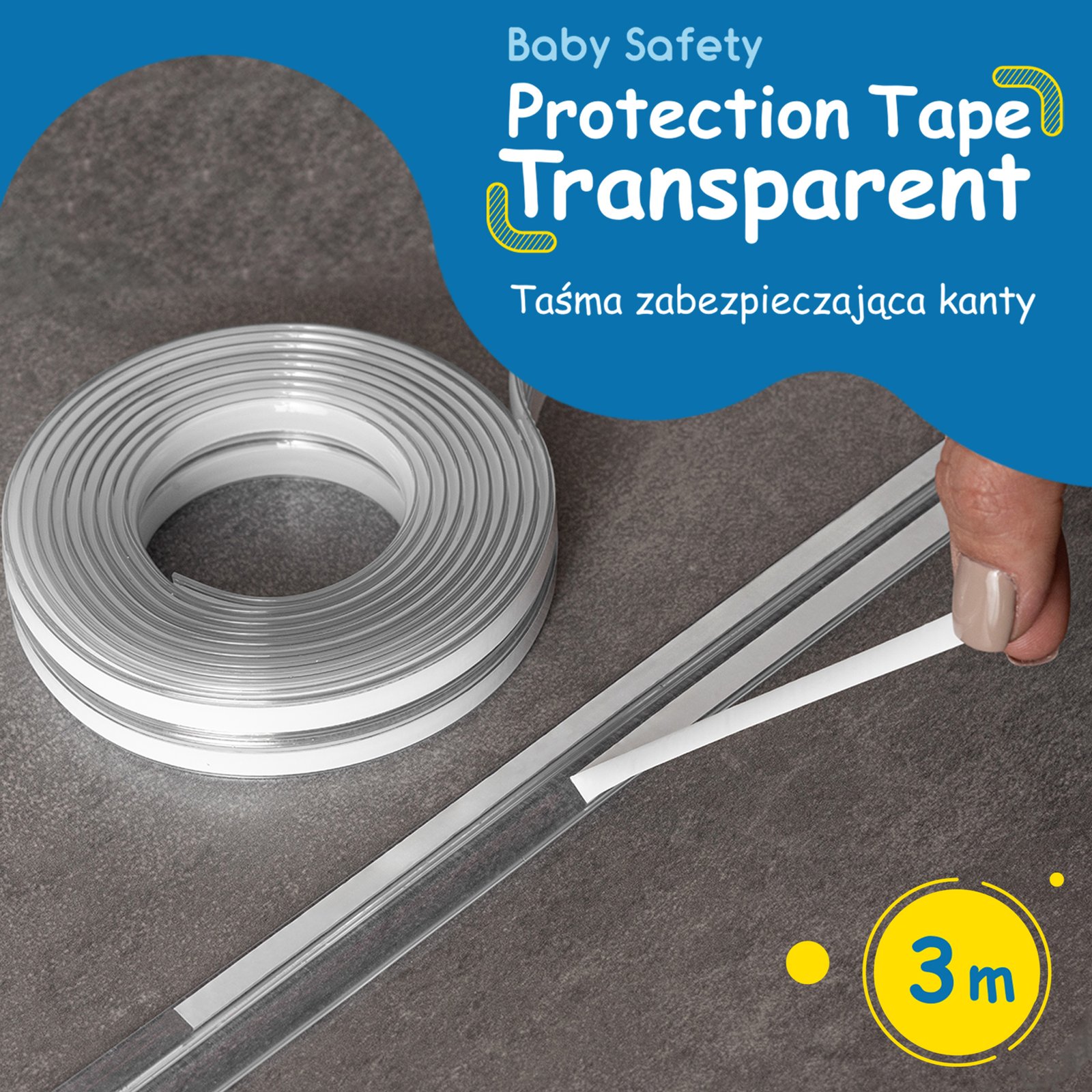 Transparent safety tape for sharp furniture edges, 1 pc - Image 3