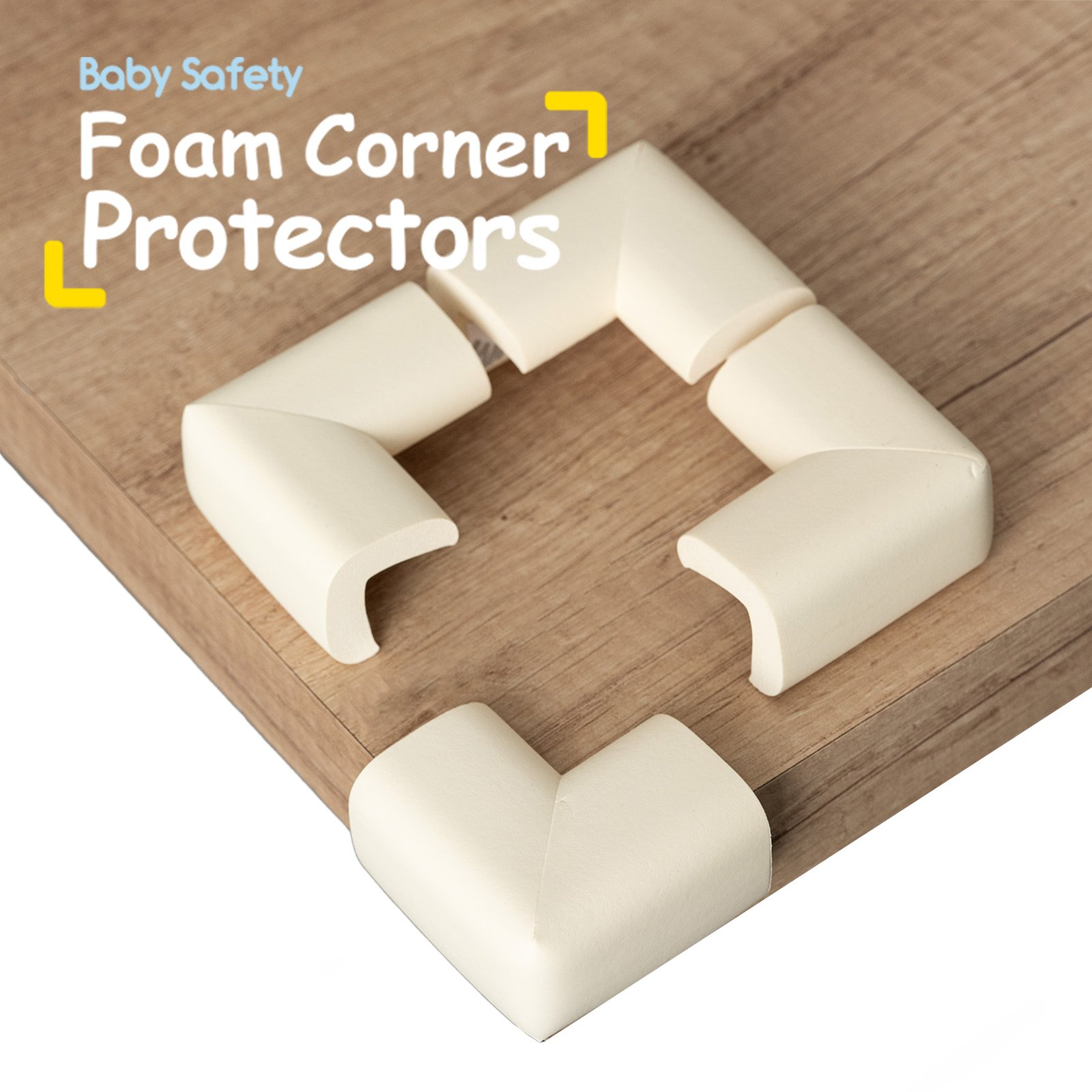 Foam corner guards for furniture edges and corners, ecru, 4 pcs - Image 2