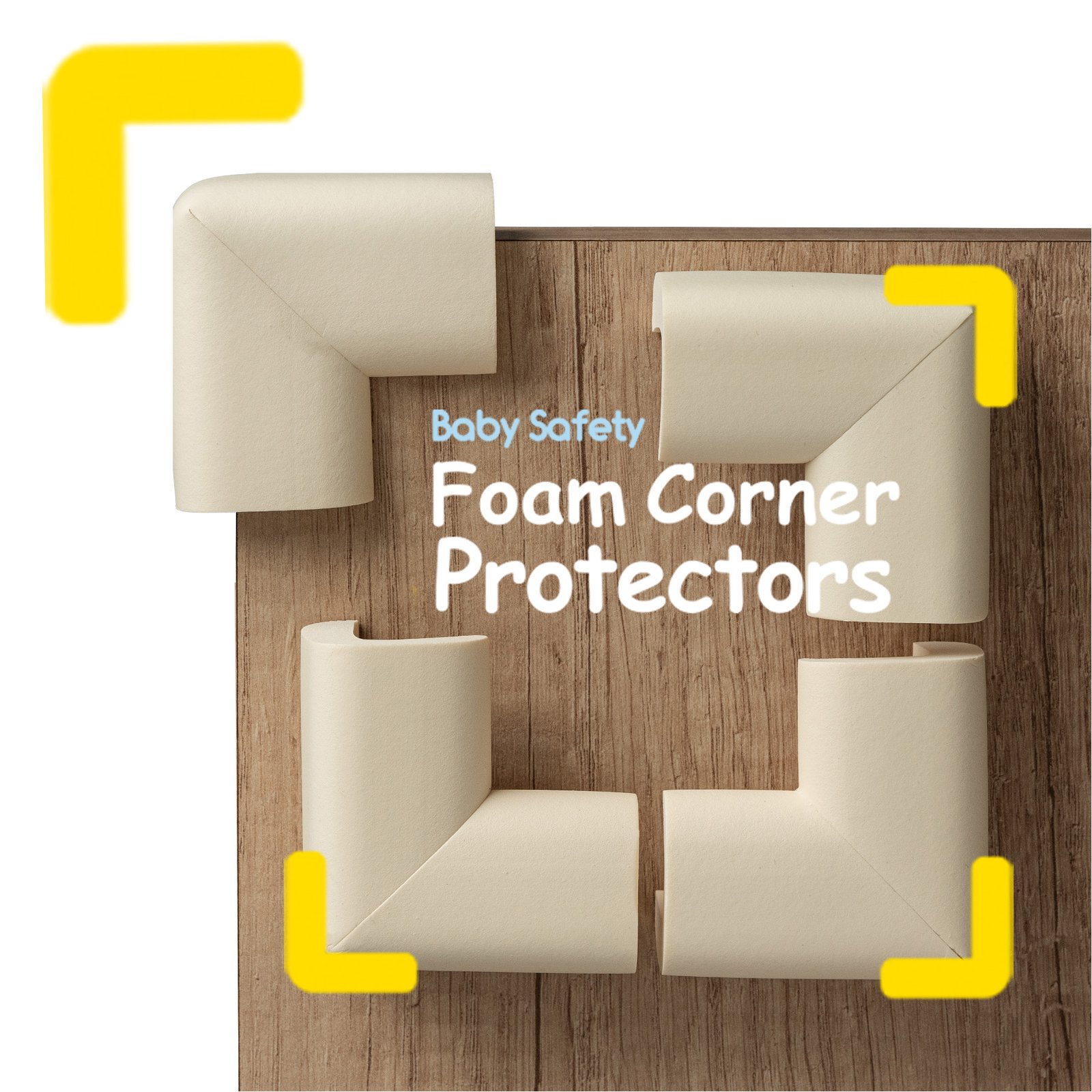 Foam corner guards for furniture edges and corners, ecru, 4 pcs - Image 5