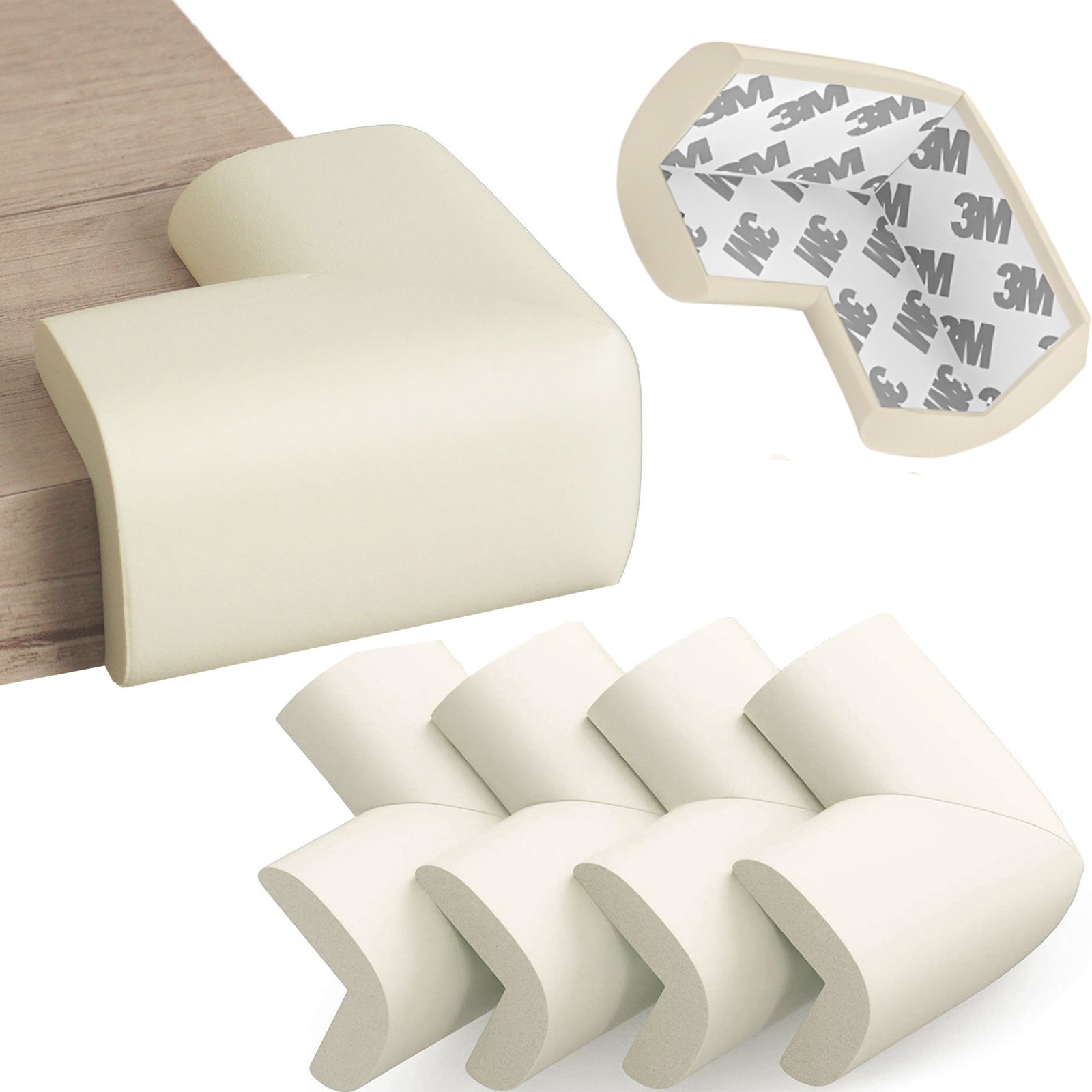 Foam corner guards for furniture edges and corners, ecru, 4 pcs - Image 7