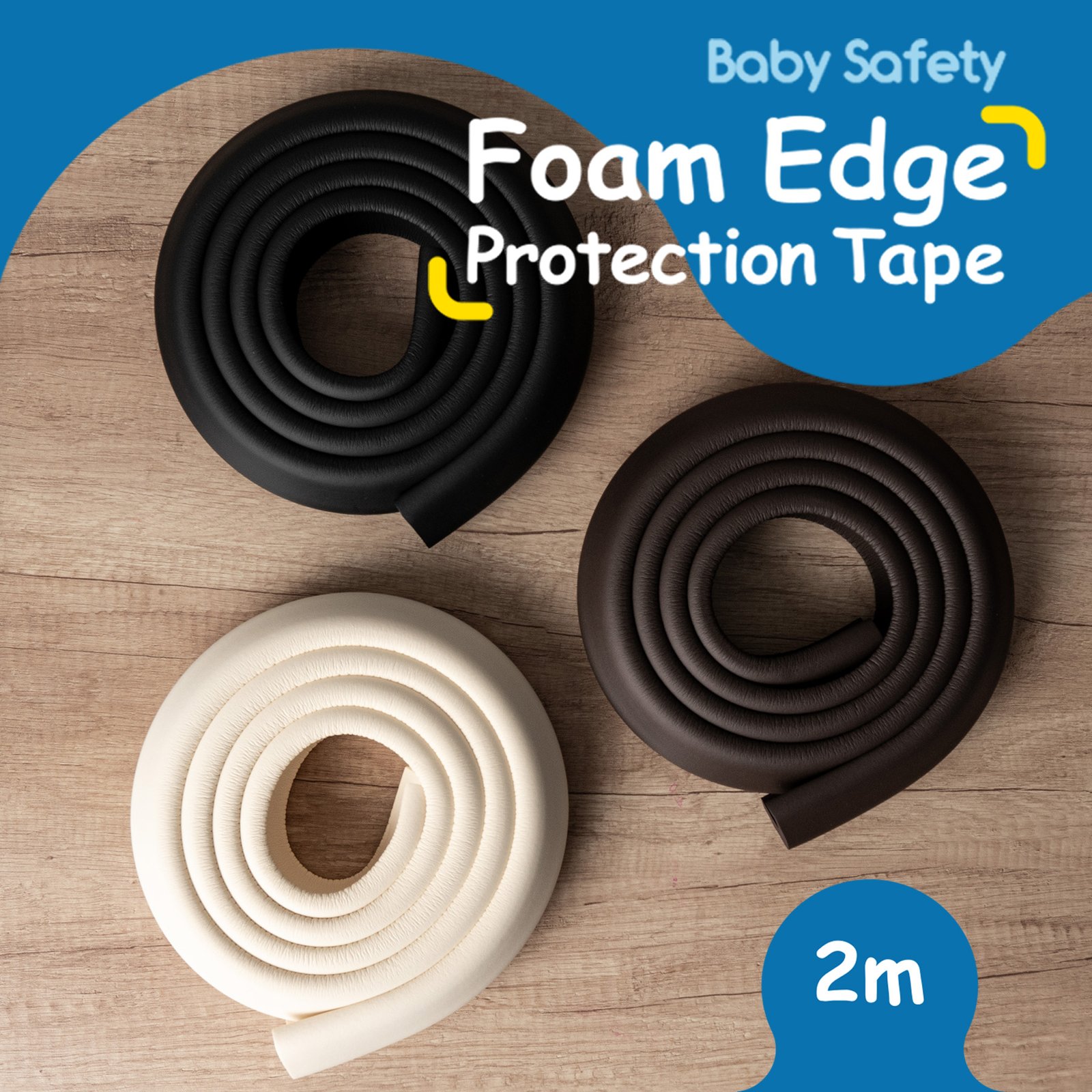 Foam safety tape for sharp furniture edges, L-shaped, ecru, 1 pc - Image 8