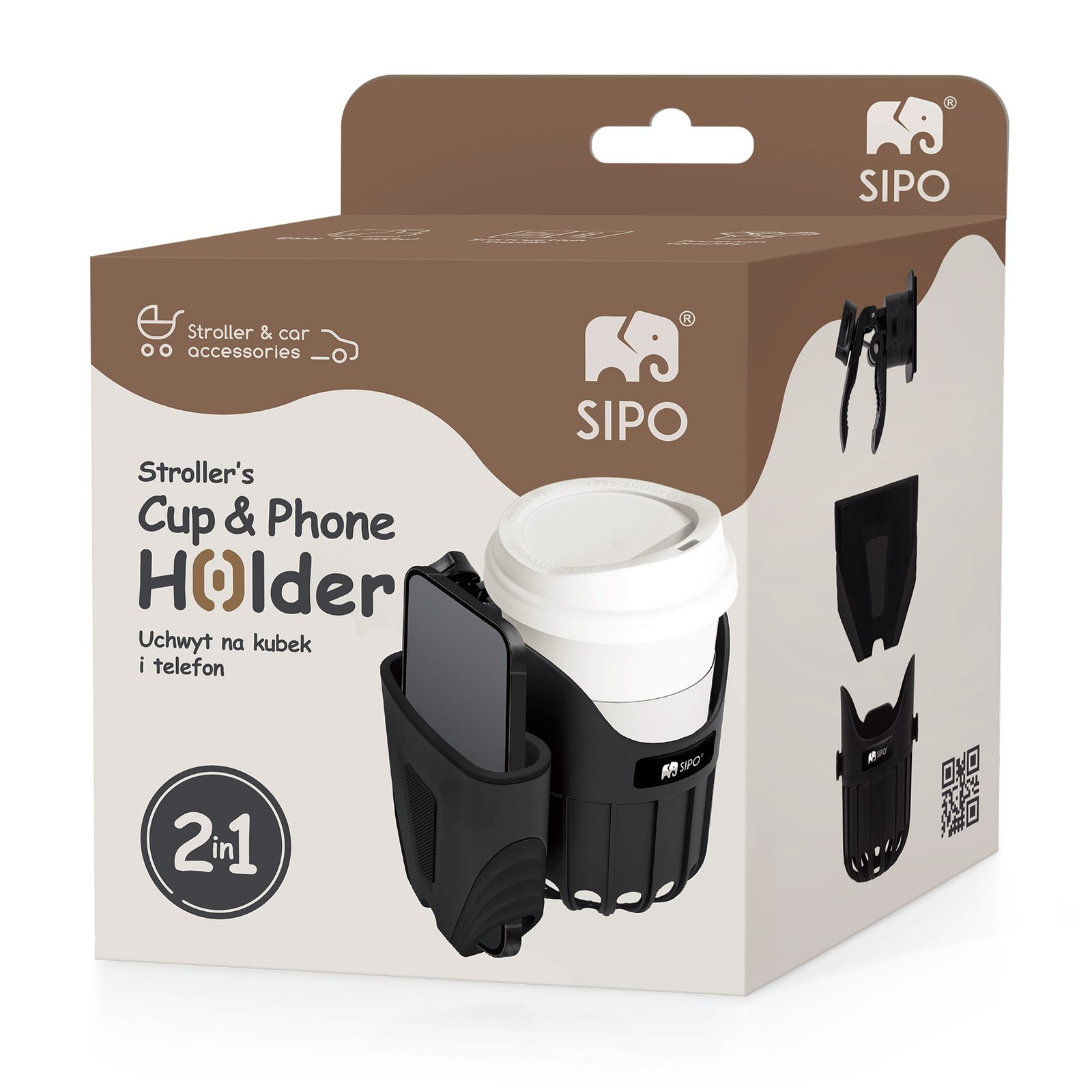 Cup and phone holder, 2-in-1, Black - Image 10