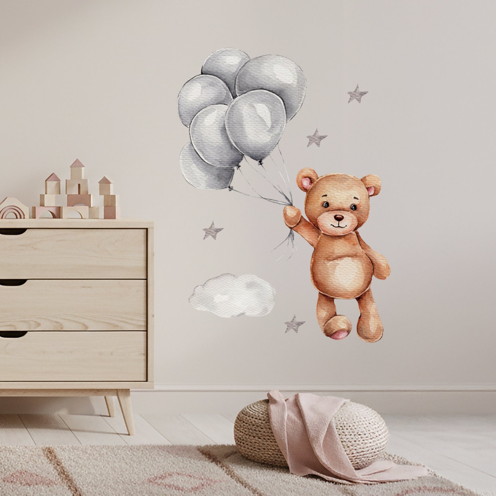 Wall Stickers for Kids’ Room – Teddy Bear with Balloons – photo 4