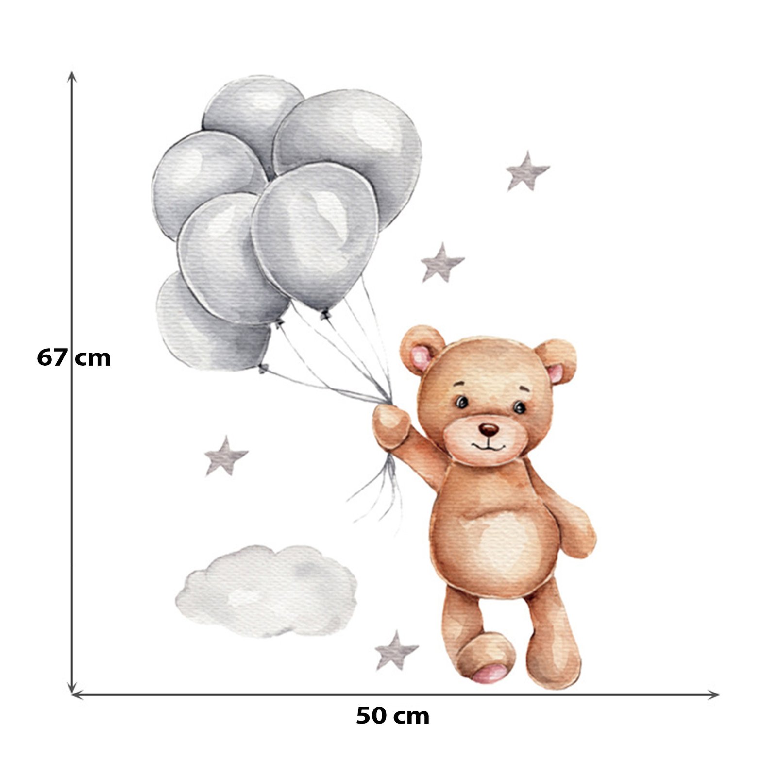 Wall Stickers for Kids’ Room – Teddy Bear with Balloons – photo 6