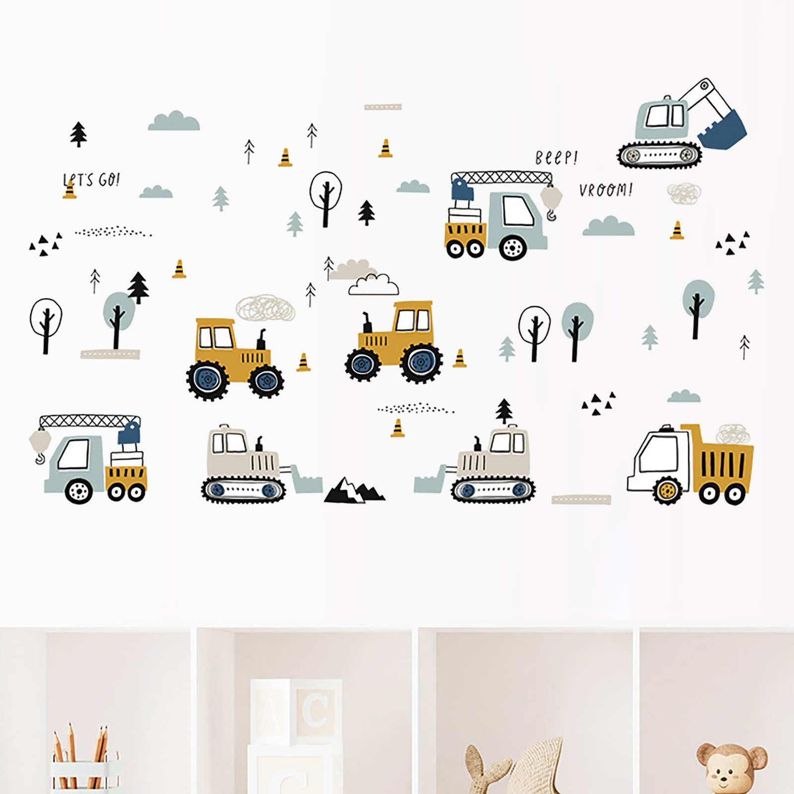 Wall Stickers for Kids’ Room – Tractors and Excavators – photo 3