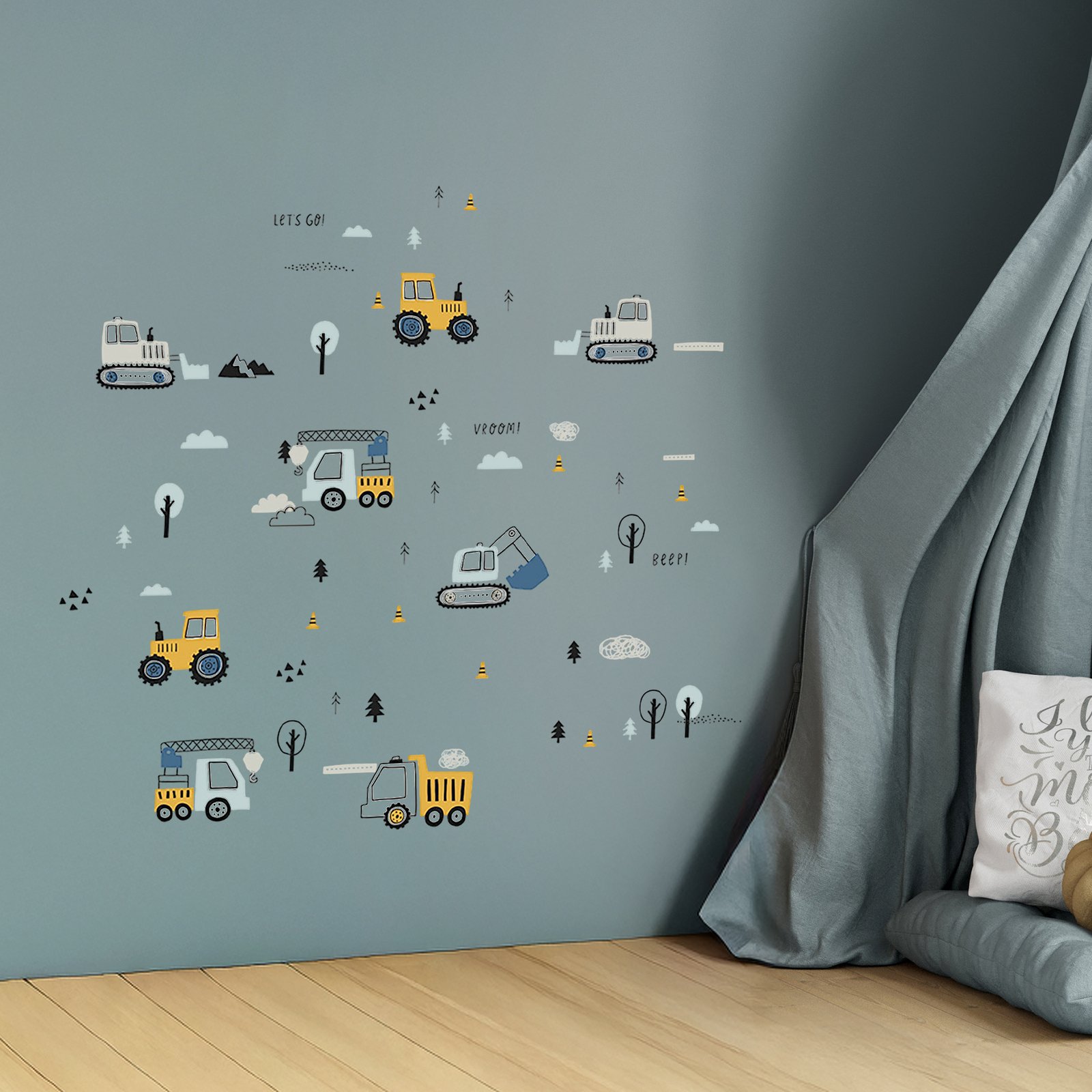 Wall Stickers for Kids’ Room – Tractors and Excavators – photo 4