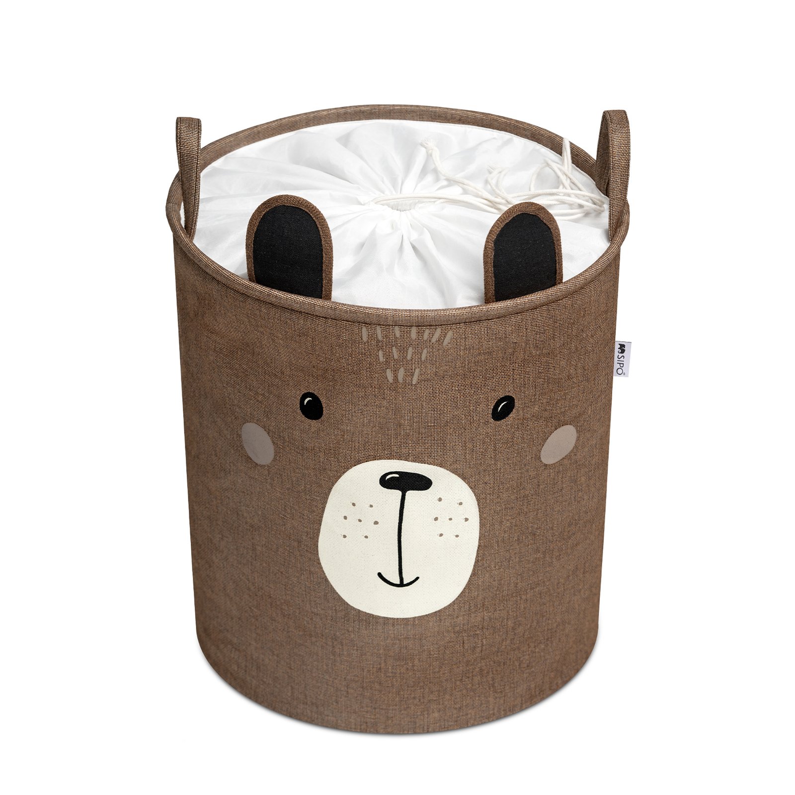 Toy Storage Basket XXL with Drawstring – Brown Bear – photo 5