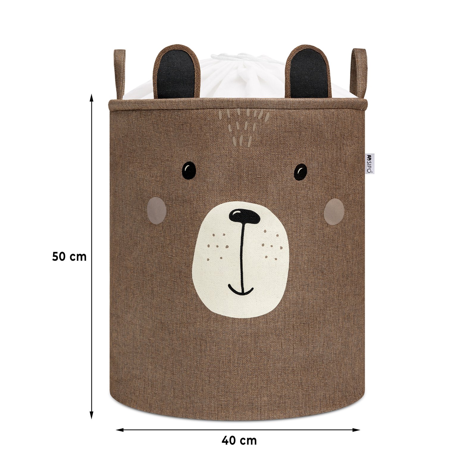 Toy Storage Basket XXL with Drawstring – Brown Bear – photo 7