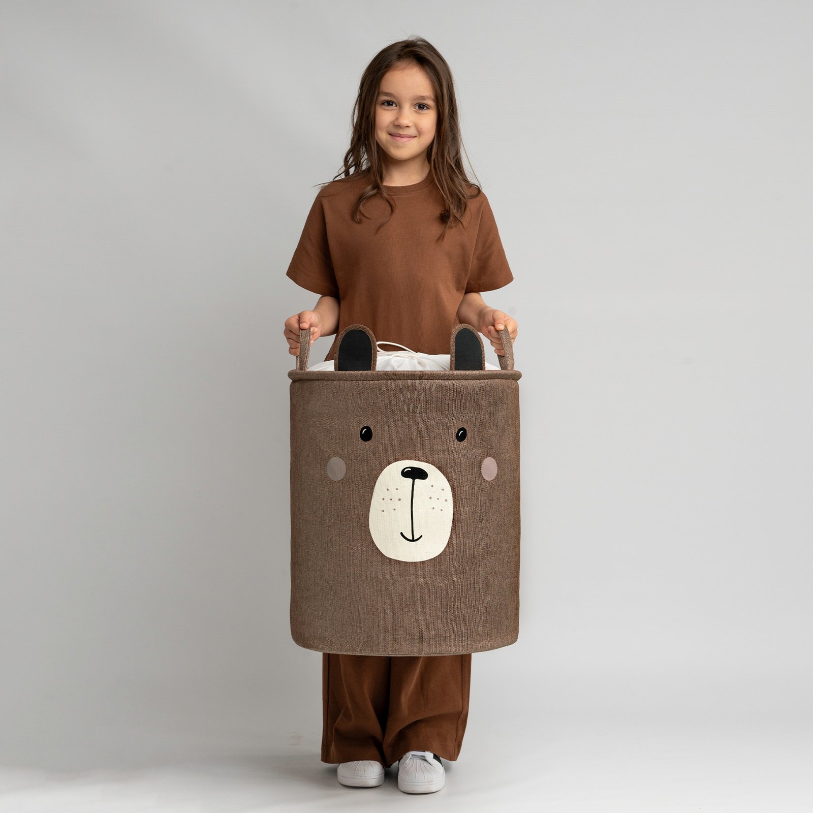 Toy Storage Basket XXL with Drawstring – Brown Bear – photo 10