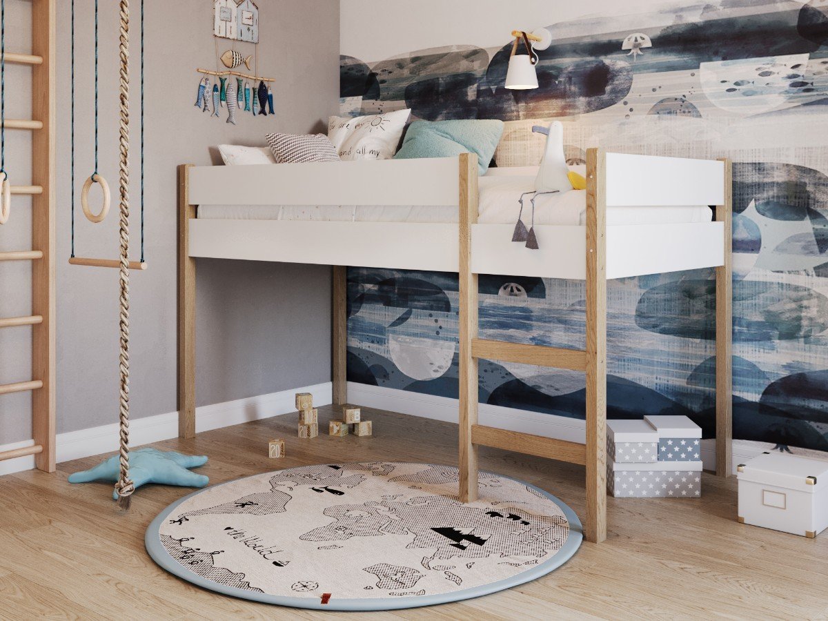 YappyGrott half-high bed, WHITE