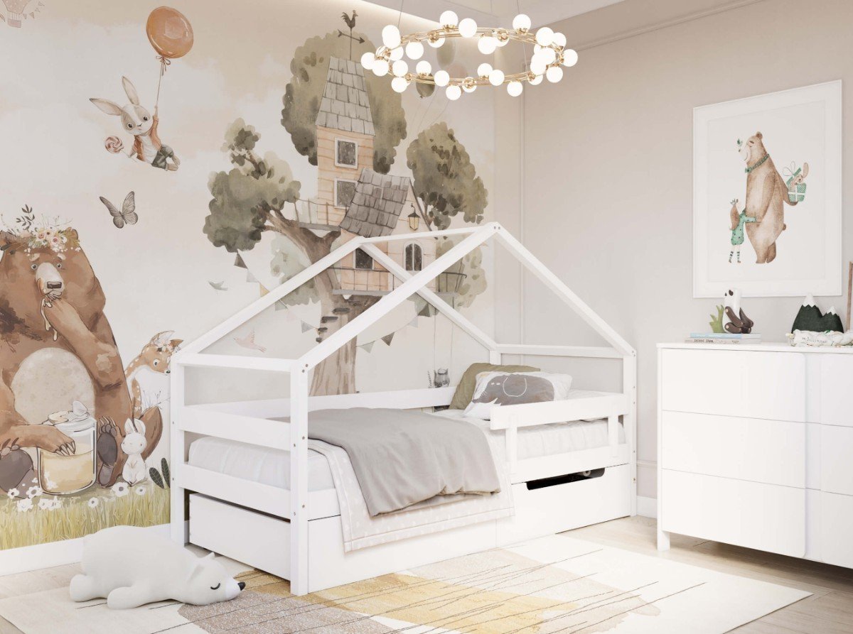 YappyHytte 200cm house bed, WHITE