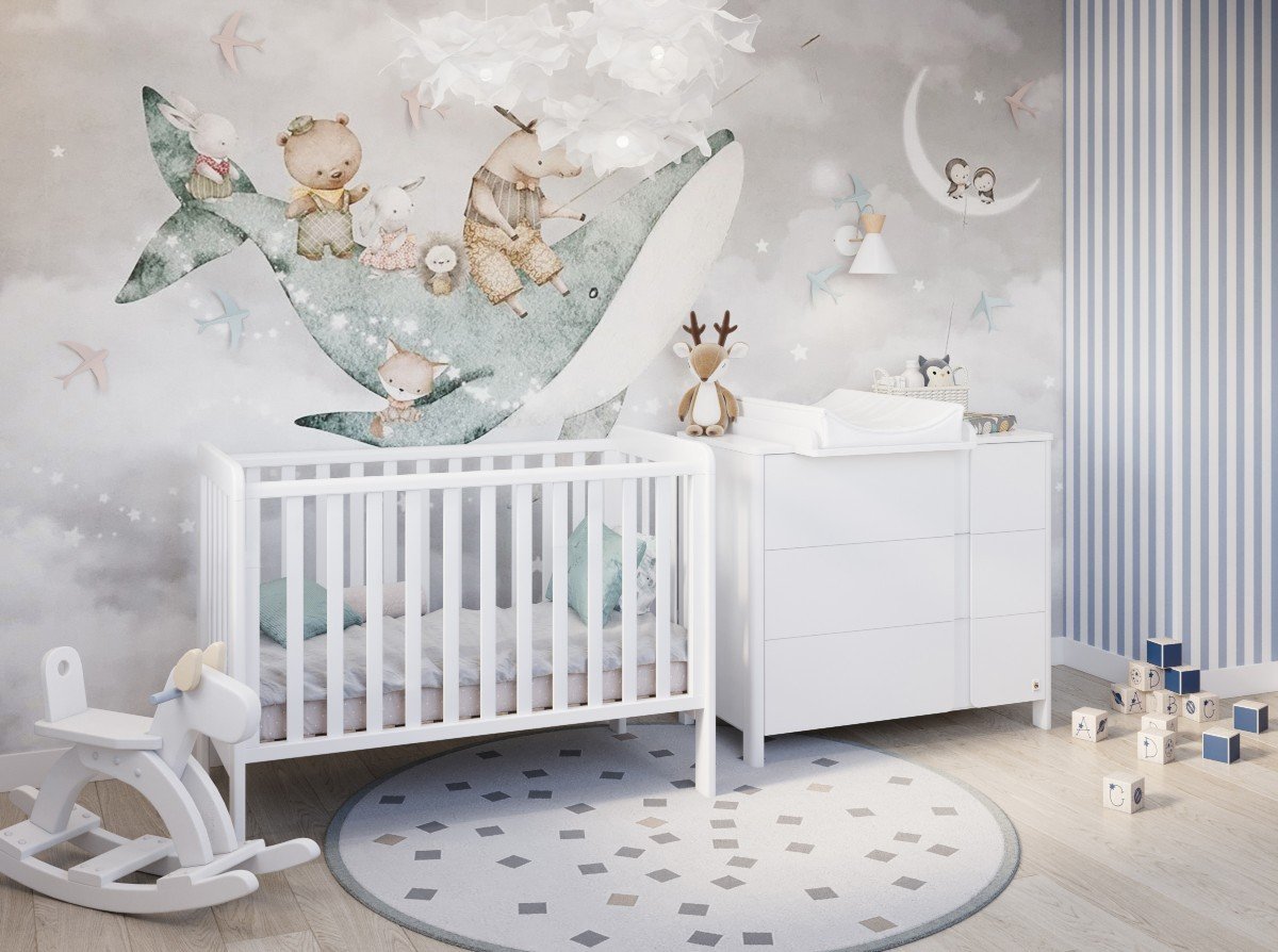 WHITE YappyLull baby cot and YappyClassic dresser
